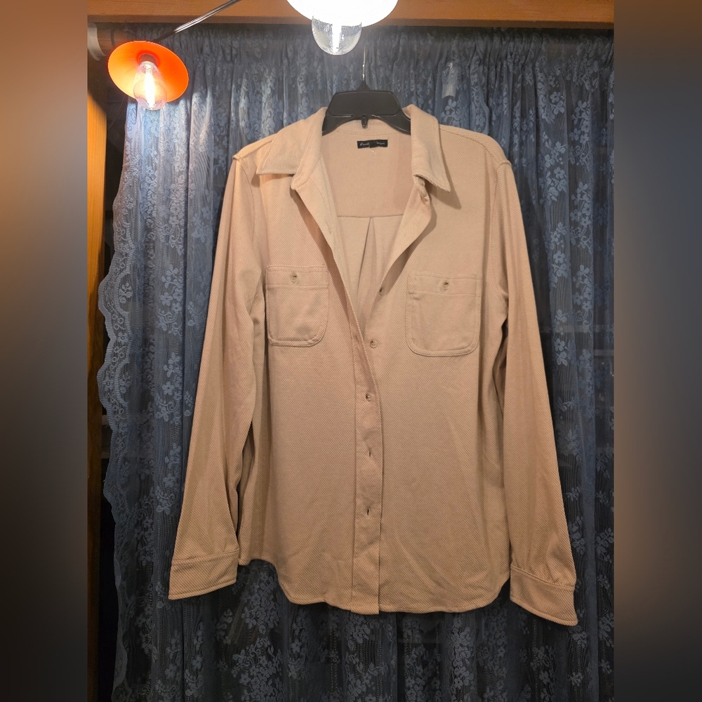Beige Button-Up Shirt